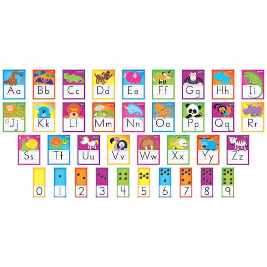 Trend Enterprises Awesome Animals Alphabet Cards Bulletin Board Set